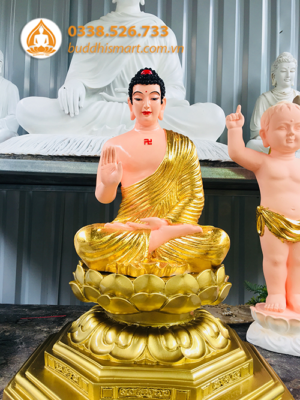 Tượng Phật A Di Đà dáng ngồi đài sen